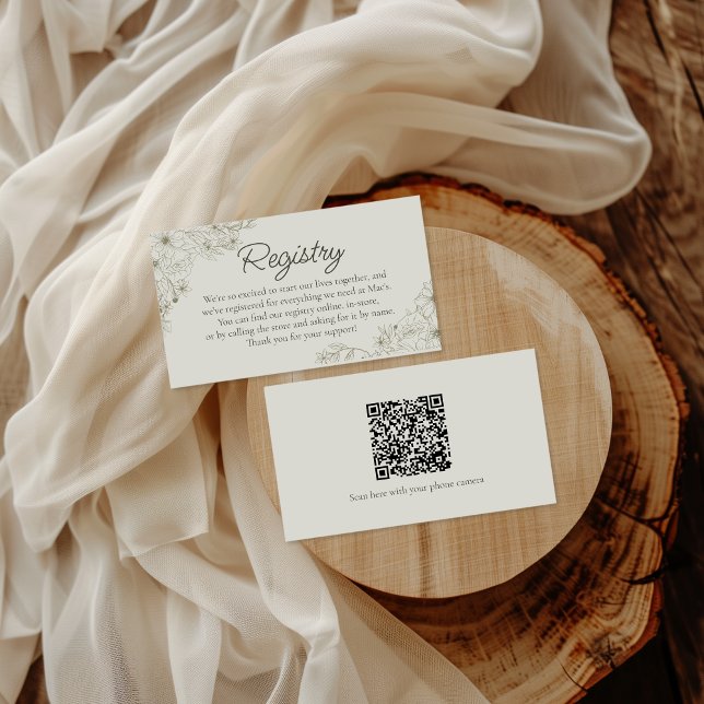 Elegant Minimalist Floral Wedding Registry Insert  (Von Creator hochgeladen)
