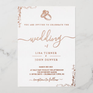 Elegant, Minimalist Foil Wedding Invitation Folieneinladung