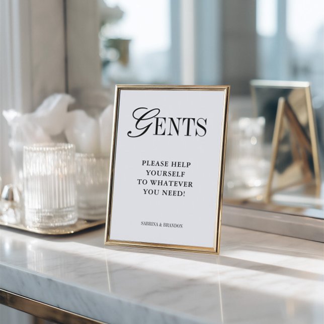 Elegant Minimalist Gents Bathroom Basket Sign Einladung (Elegant Minimalist Gents Bathroom Basket Sign)