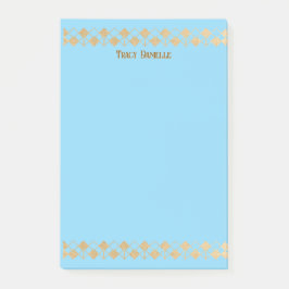Elegant Minimalist Gold Accent Baby Blue Post-it Klebezettel