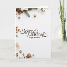 Elegant Minimalist Gold 'Merry Christmas' Holiday Karte