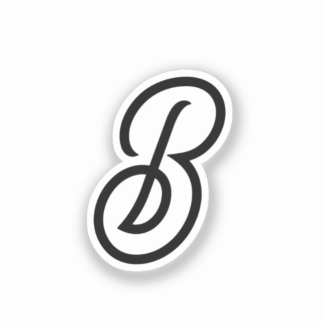 Elegant minimalist modern initial on gray aufkleber (Vorderseite)