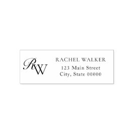 Elegant Minimalist Monogram Return Address Permastempel