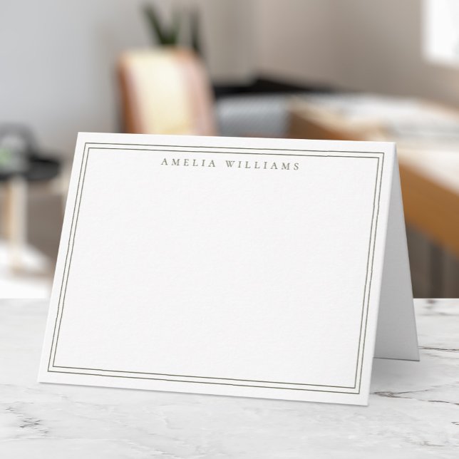 Elegant Minimalist Olive Green Two Border (Von Creator hochgeladen)