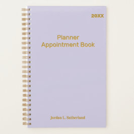 Elegant Minimalist Personalized Logo Pale Purple Planer