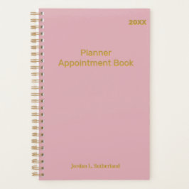 Elegant Minimalist Personalized Logo Pink Planner Planer