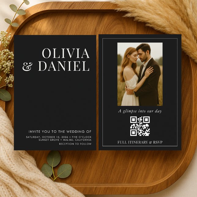 Elegant Minimalist Photo Wedding Einladung (Von Creator hochgeladen)