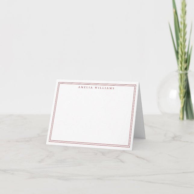 Elegant Minimalist Red Two Border (Vorderseite)