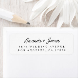 Elegant Minimalist Script Wedding Return Address