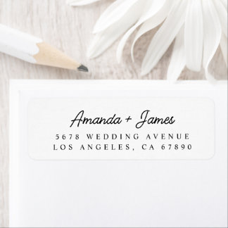 Elegant Minimalist Script Wedding Return Address