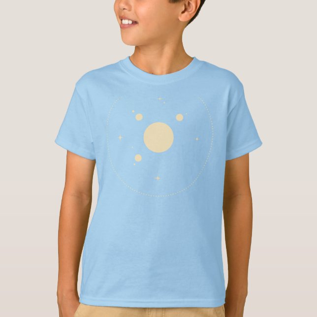 Elegant Minimalist Solar System  Planets and Stars T-Shirt (Vorderseite)