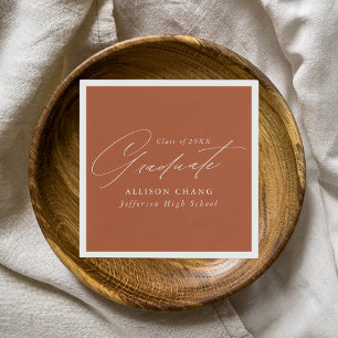 Elegant Minimalist Terracotta Graduation Serviette