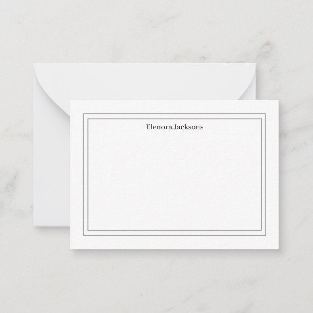 Elegant Minimalist Two‑Border Note Card Mitteilungskarte (Vorderseite)