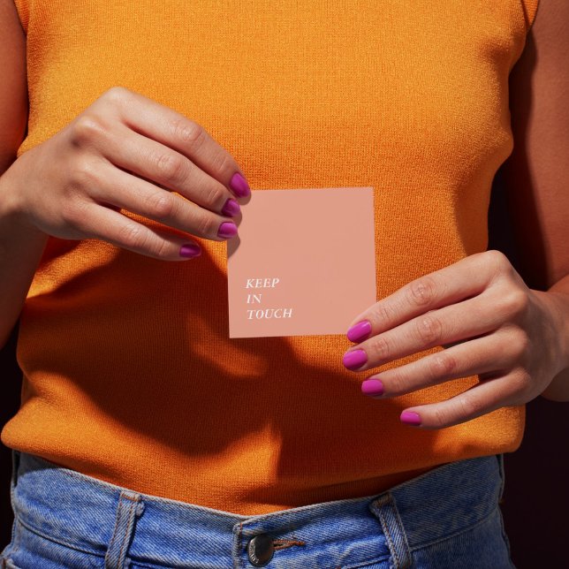 Elegant Minimalist Typography Simple Orange Quadratische Visitenkarte (Elegant Minimalist Typography Simple Orange Square Business Card)