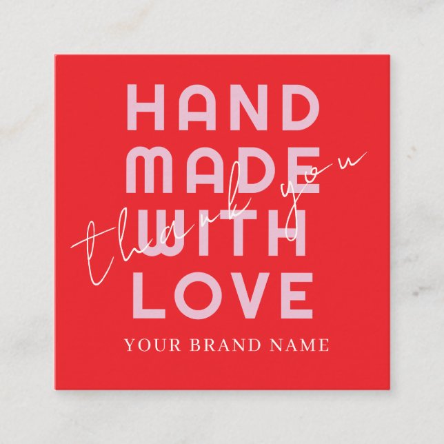 Elegant Minimalist Typography Simple Orange Square Quadratische Visitenkarte (Vorderseite)