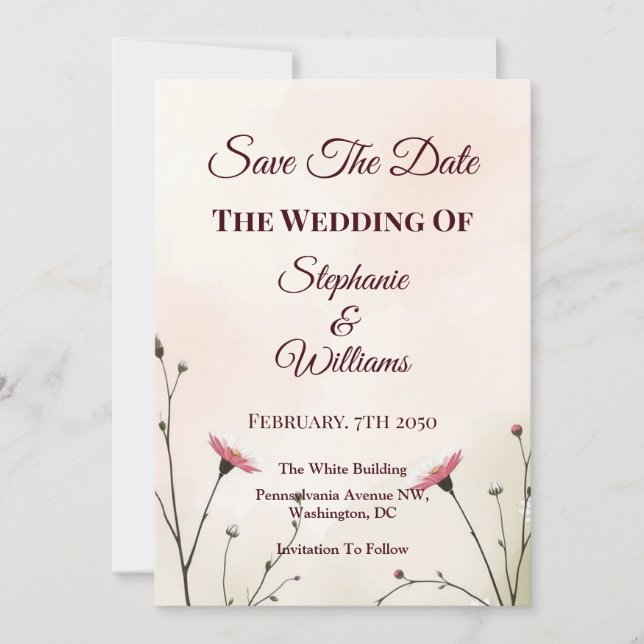 Elegant Minimalist Typography Wedding Save The Date (Vorderseite)