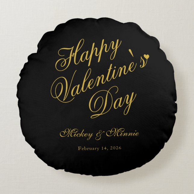 Elegant Minimalist Valentine’s Day Love Rundes Kissen (Vorderseite)