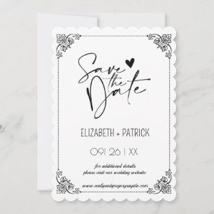 Elegant minimalist, verliebte Eulen Save-the-Date- Einladung