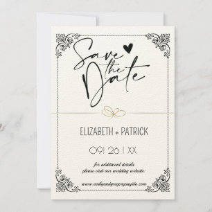 Elegant minimalist, verliebte Eulen Save-the-Date- Einladung