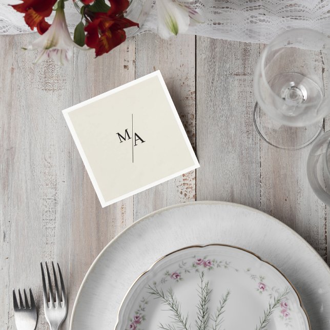 Elegant Minimalist Wedding Cocktail Napkin Serviette (Von Creator hochgeladen)