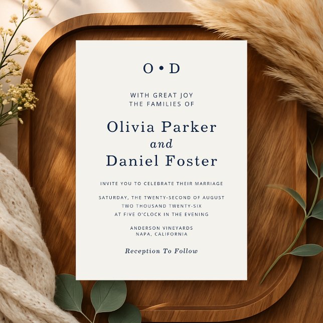 Elegant Minimalist Wedding Einladung (Von Creator hochgeladen)