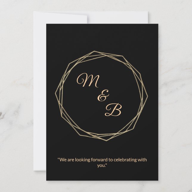 "Elegant Minimalist Wedding Invitation" Einladung (Rückseite)