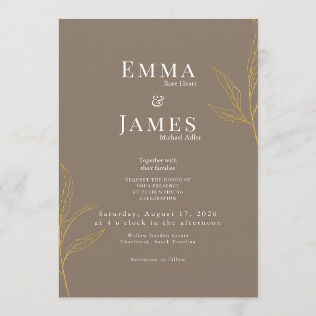 Elegant Minimalist Wedding Invitation | Modern Einladung (Vorderseite)