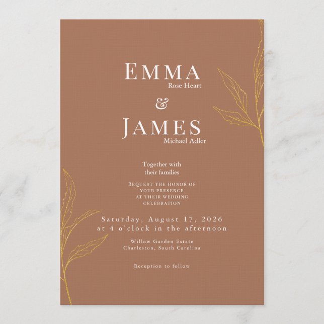 Elegant Minimalist Wedding Invitation | Modern Einladung (Vorderseite)