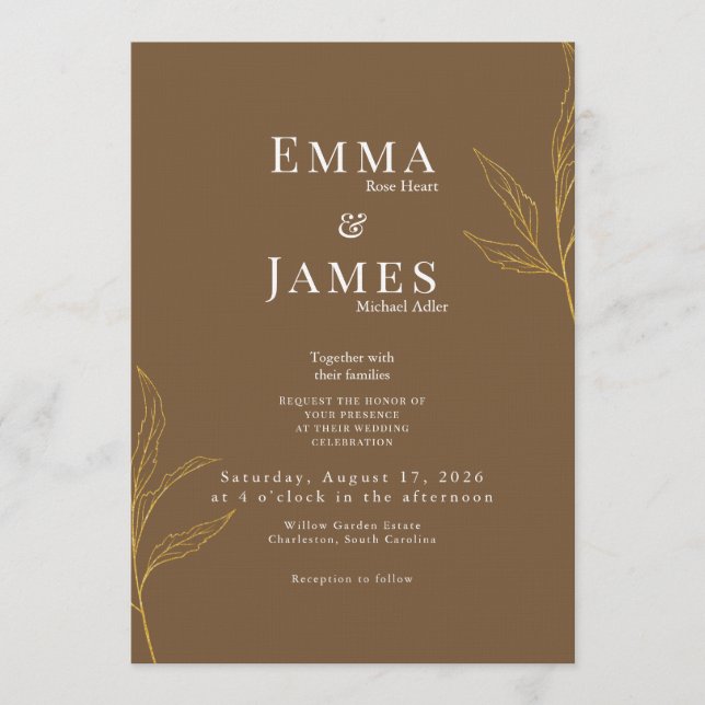 Elegant Minimalist Wedding Invitation | Modern Einladung (Vorderseite)