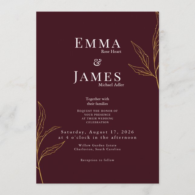 Elegant Minimalist Wedding Invitation | Modern Einladung (Vorderseite)