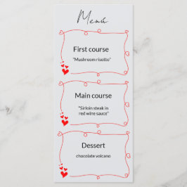 Elegant Minimalist Wedding Menu Menükarte
