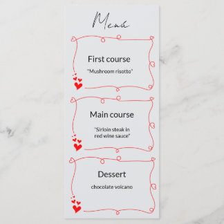 Elegant Minimalist Wedding Menu Menükarte