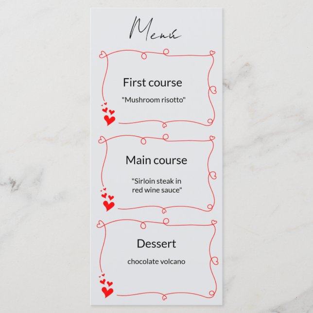 Elegant Minimalist Wedding Menu Menükarte (Vorderseite)