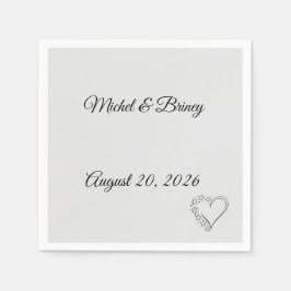 Elegant Minimalist Wedding Napkins Serviette