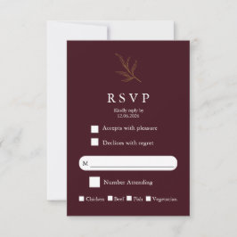 Elegant Minimalist Wedding RSVP Card Modern Simple Karte