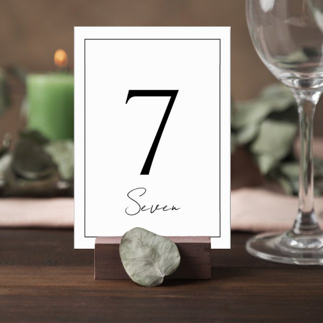 Elegant Minimalist Wedding Table Number Card Tischnummer (Von Creator hochgeladen)