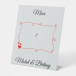 Elegant Minimalist Wedding Table Number Sockelschild