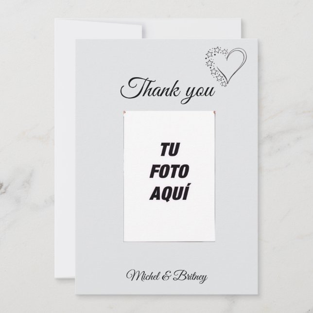 Elegant Minimalist Wedding Thank You Card Dankeskarte (Vorderseite)