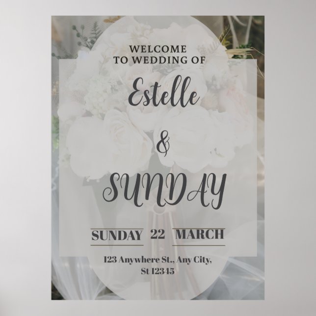 Elegant Minimalist Wedding Welcome Sign Poster (Vorne)