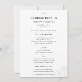 Elegant Minimalist Winter Wedding Details Card Einladung