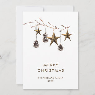 Elegant Minimalistisch Boho Frohe Weihnachtsgrüße Feiertagskarte