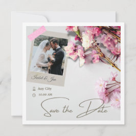 Elegant minimalistisch Cherry Blossom rosa Save The Date