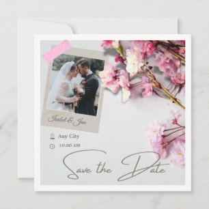 Elegant minimalistisch Cherry Blossom rosa Save The Date