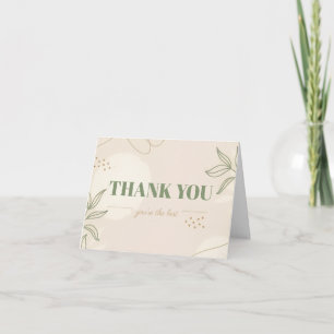 Elegant Minimalistisch Dankeschön Card mit Botanic