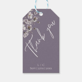 Elegant minimalistisch dunkel lila WasserfarbeViel Geschenkanhänger