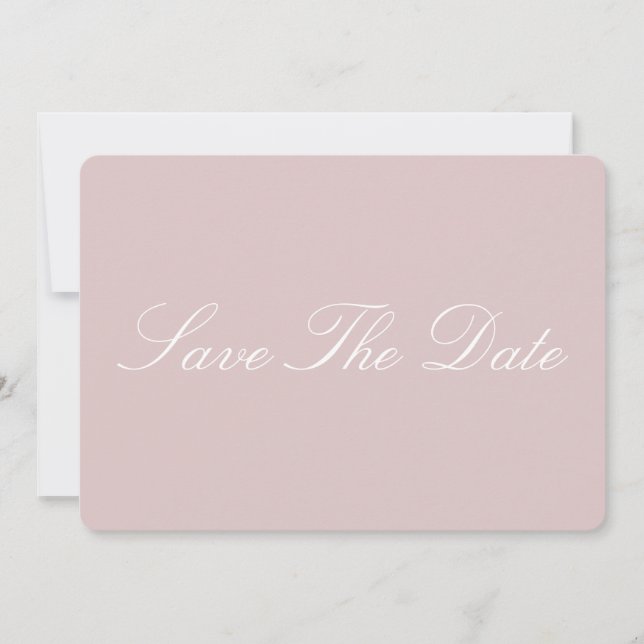 Elegant Minimalistisch Dusky Save the Date (Vorderseite)