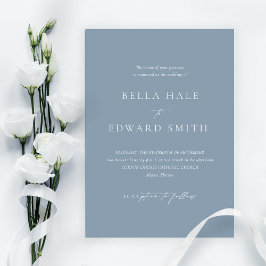 Elegant Minimalistisch Dusty Blue Formal Wedding Einladung