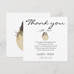 Elegant minimalistisch, Eulen in Liebe Dankeskarte