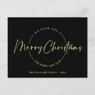 Elegant Minimalistisch frohe Weihnachtsgrüße Feiertagspostkarte