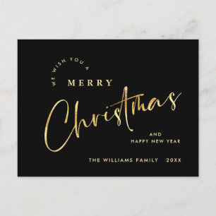 Elegant Minimalistisch frohe Weihnachtsgrüße Feiertagspostkarte